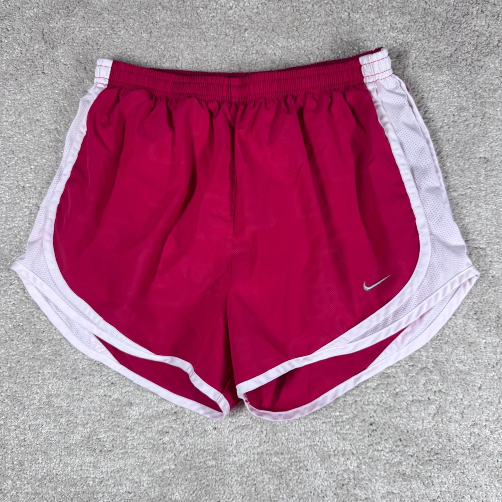 Nike Fit Dry Tempo Running Shorts Womens Medium Pink Mesh Athletic Activewear